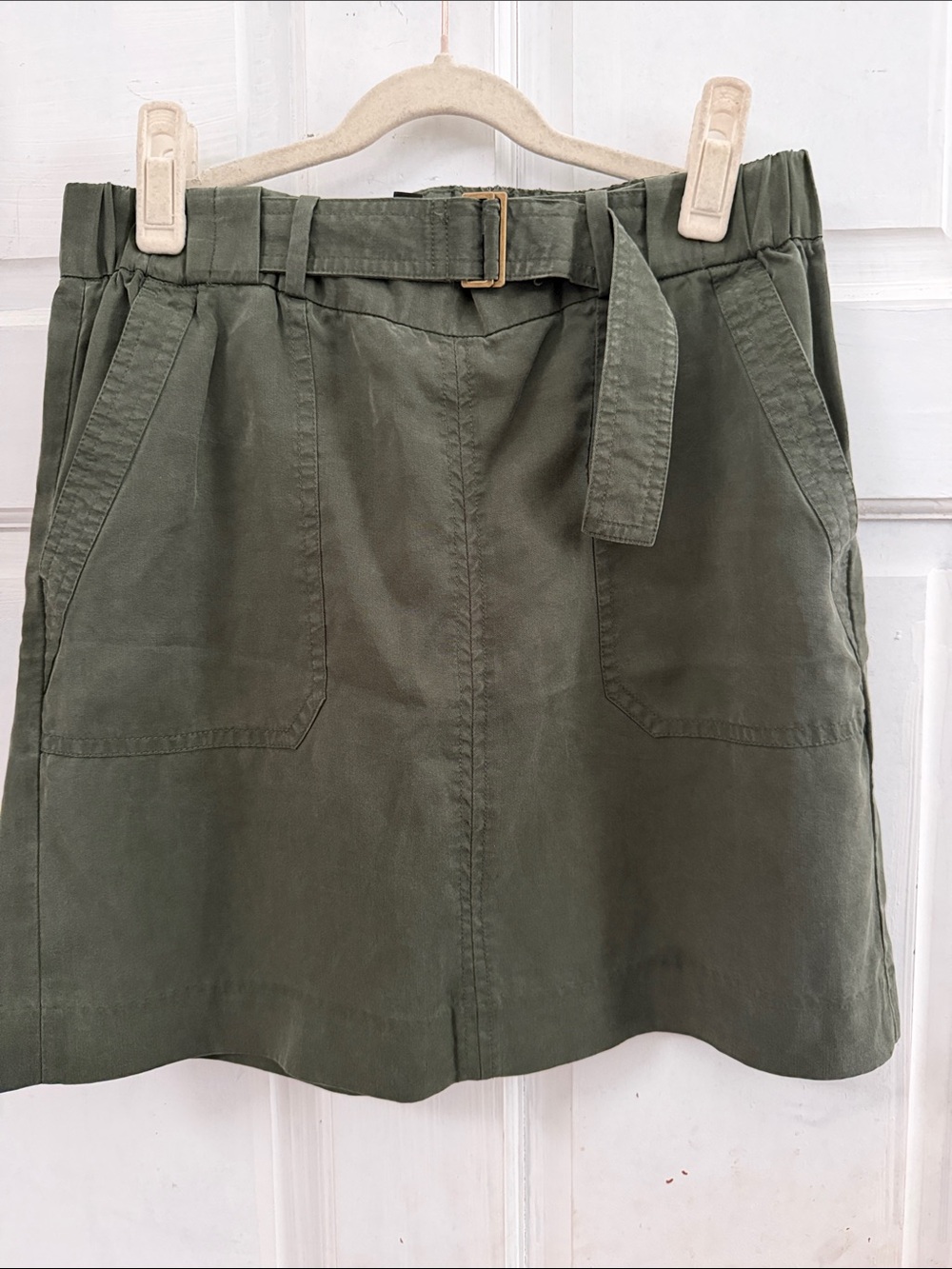 Banana Republic Women’s Olive Lyocell Green Utility Belted Skirt- XS